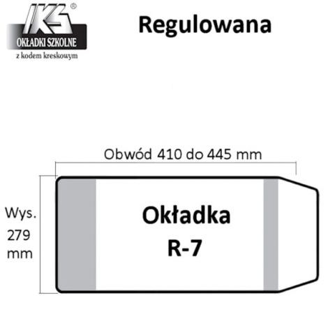 Okładka na książkę/zeszyt, Wysokość: 279mm, R7, Regulowana - 2